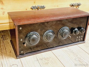 Starožitné rádio, truhlička, 4 lampovka, cca 1926 - 7