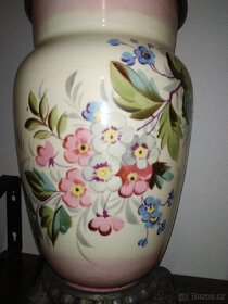 Petrolejová lampa porcelán stará - 7