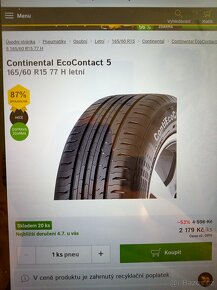 letní pneu 165/60 R15 - 7
