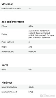 Ochlazovač/zvlhčovač vzduchu SENCOR SFN 5011WH - 7