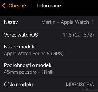 Apple Watch 8 45mm Silver top stav. - 7