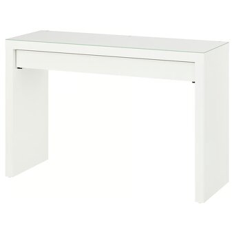 Psací stůl IKEA - MALM, barva bílá, materiál dřevo + sklo - 7