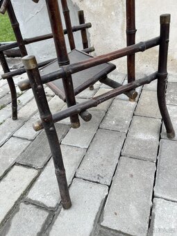 Starý stolek,ratanový Bambus - 7