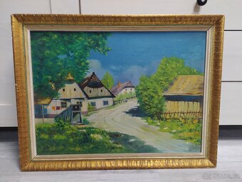 Obraz vesnice, signováno Hajduček - 7