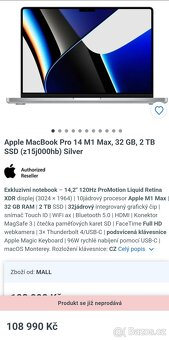 Apple Macbook Pro 14, M1 Max, 32GB, 2TB SSD Silver - 7