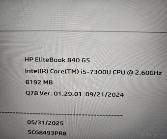 HP Elitebook 840 G5 i5/7300U 8gb ddr4 - 7