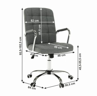 Kancelářské křeslo, kancelářská židle, šedá, MORGEN - 7