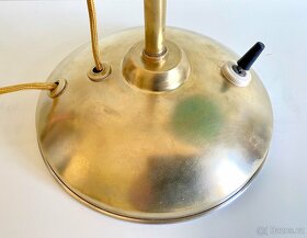 Starožitná mosazná stolní lampa - bankeřka - 7