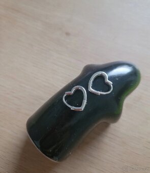 Nové dámské stříbrné náušnice 925 srdce srdíčka ocel - 7