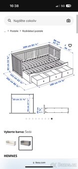 Postel hemnes šedá 80x200 - 7