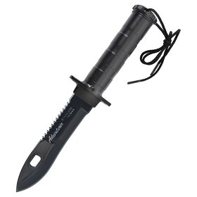 Nůž s pevnou čepelí na přežití DELUXE ADVENTURER ČERNÝ - 7
