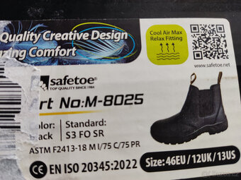 S3 pracovní boty s ocelovou špičkou M8025, velikost EU46 - 7