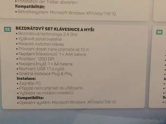 Bezdrátová klávesnice + myš - 7