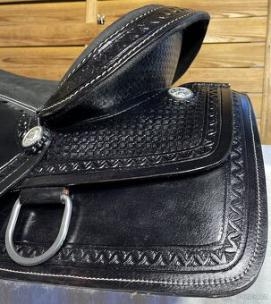Westernové sedlo 9) černé Basket s úzkou bordurou - 7