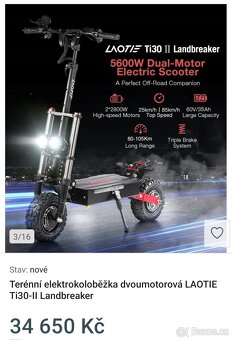 Terénní elektrokoloběžka Laotie Ti30-II Landbreaker – 5600W, - 7