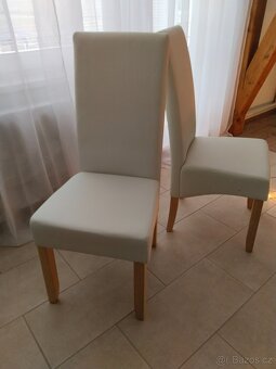 Bílé koženkové židle - 7