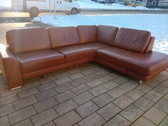 rohová, kožená sedací souprava, křeslo - 7