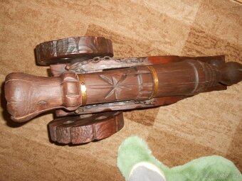 Staré dřevěné dělo 52cm - má drobné vady - 7