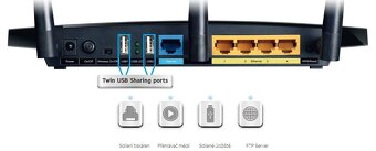 Stabilní dvoupásmový router TP LINK N750 - WDR4300, 2x USB - 7