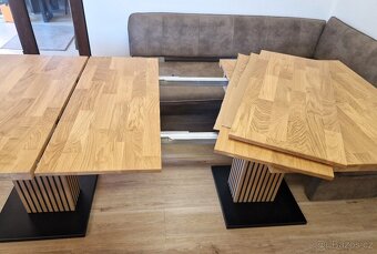 Nový rozkládací stůl dub masiv 95x161+3x40 cm - 7