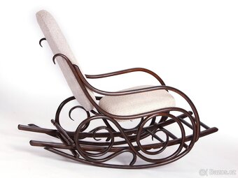 Starožitné houpací křeslo THONET. - 7