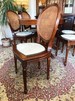 Jídelní set rozkládací 90/120cm + 6 židlí výplet –JS7.10 - 7