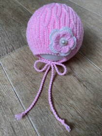 Ručně pletená dětská čepice 3-6 měs. různé barvy - 7
