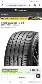 ALU Kola 5x108 Borbet + Pirelli Cinturato P7 235/45 R18 94W - 7