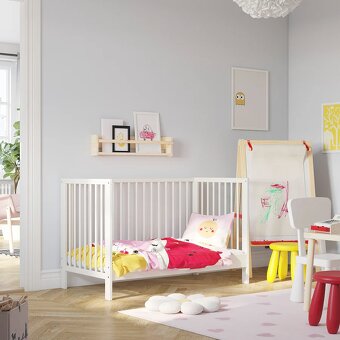 IKEA bílá postýlka Gulliver vč. matrace - 7