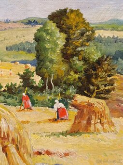 Obraz V. Novotný, Žně 1941, olej na plátně 58x78 - 7
