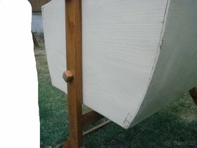 Kolébka dřevěná retro, slamníček a záclonka, 10 x foto - 7