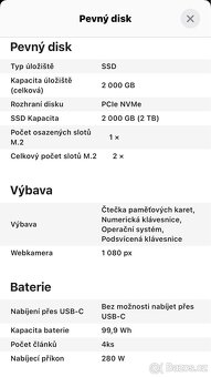 Herní notebook Rtx 3080, 64Gb RAM - 7