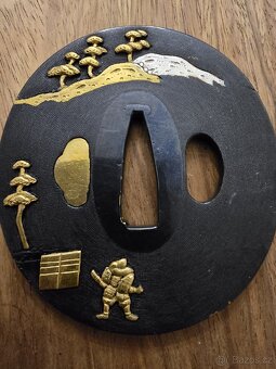 STARÁ JAPONSKÁ TSUBA- SOTEN - MUZEJNÍ  KUS - 7