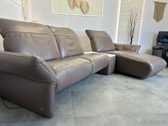 Kožená rohová pohovka Koinor (elektrická relaxační funkce) - 7