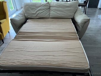 Kožená trojmístná rozkládací pohovka IKEA ÄLVROS - 7