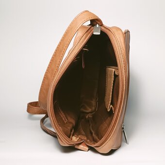 Stylová dámská crossbody kabelka - světle hnědá - 7