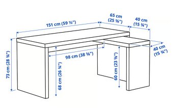 MALM psací stůl (černý) - 7