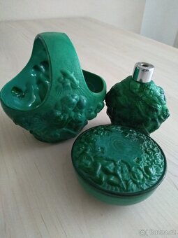 Malachytové (Jade) sklo - 3ks - 7