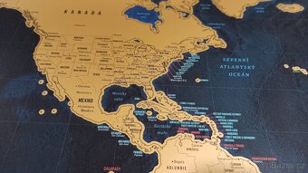 VELKÁ ZLATÁ STÍRACÍ MAPA SVĚTA - NEPOUŽITÁ - 7