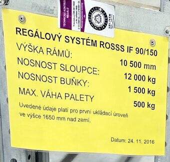 Paletové regály Rosss šířka: 2,7m PP Bazar - 7