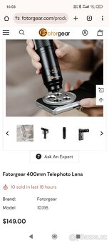 Teleobjektiv na mobil Fotorgear 400 - 7