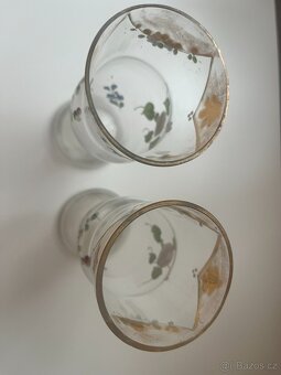 Starožitná malovaná sklenice, 2 ks - 7