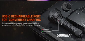 svítilna WURKKOS TD01 USB 2200 L, LED, 5000 mAh, 1035m - 7