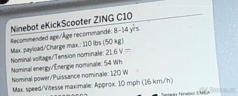Ninebot eKickScooter ZING C10 Dětská elektrokoloběžka 8-14. - 7