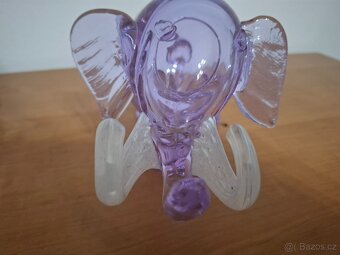 Hutní sklo slon pokladnička - 7