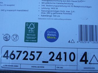 Digitální  fritéza SILVERCREST 1400W 2,4L - 7