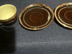 Keramická hnědá kávová sada - 7