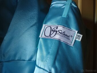 Krásné tyrkysové šaty na ples či do tanečních, velikost 38 - 7