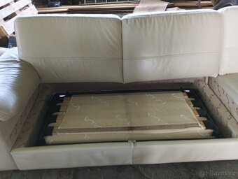 Kožená bílá sedačka - 7