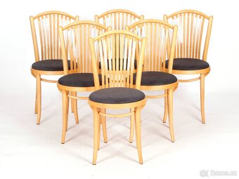 Jídelní židle TON, 6x zachovalé přečalouněné židle. - 7